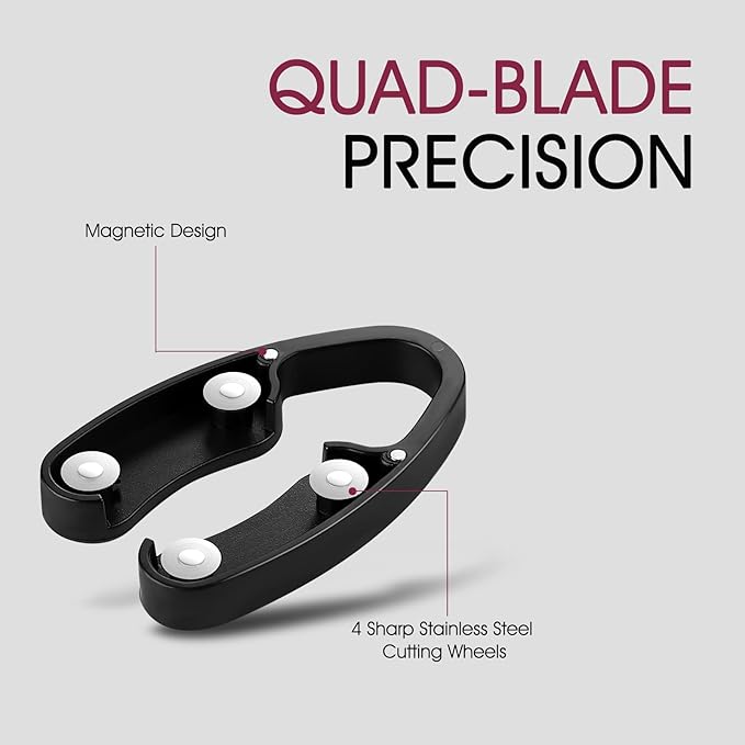 GOBETTER 2 Pcs Wine Foil Cutter Magnetic Design, 4 Stainless Blades Foil - Image 3