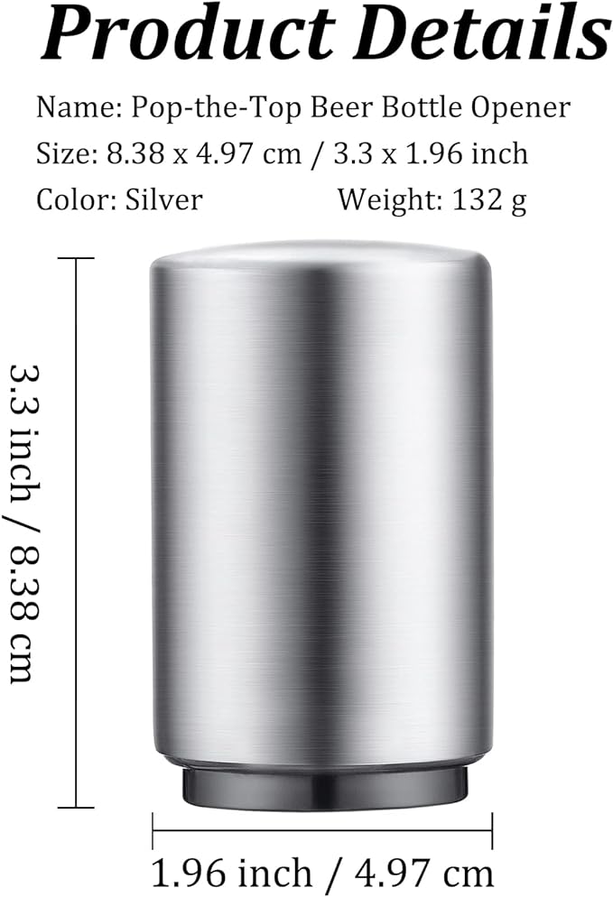 2PCS Premium Beer Bottle Opener, Automatic Stainless Steel Quick Pop the Top - Image 2