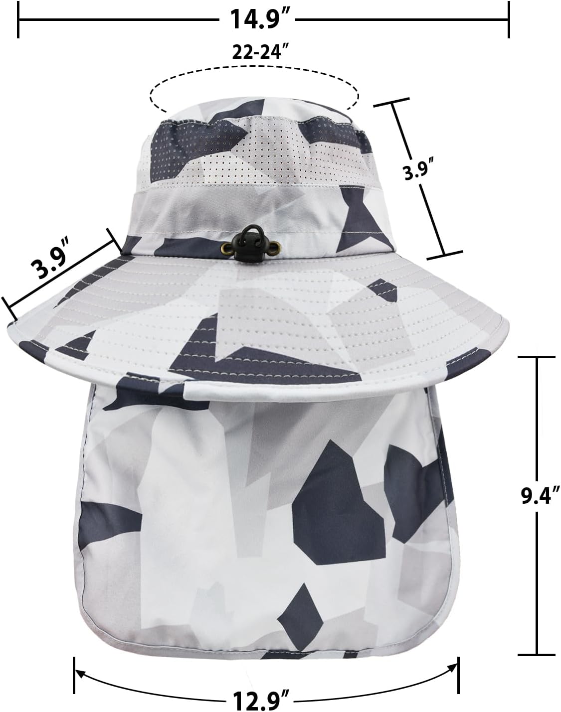Sun Hats for Men Women Fishing Hat UPF 50+ Breathable Wide Brim Bucket Hats Summer UV Protection Safari Hat with Neck Flap