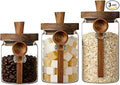 ANSQU Glass Jars with Wooden Lids and Spoons, Glass Food Storage Canisters by ANSQU