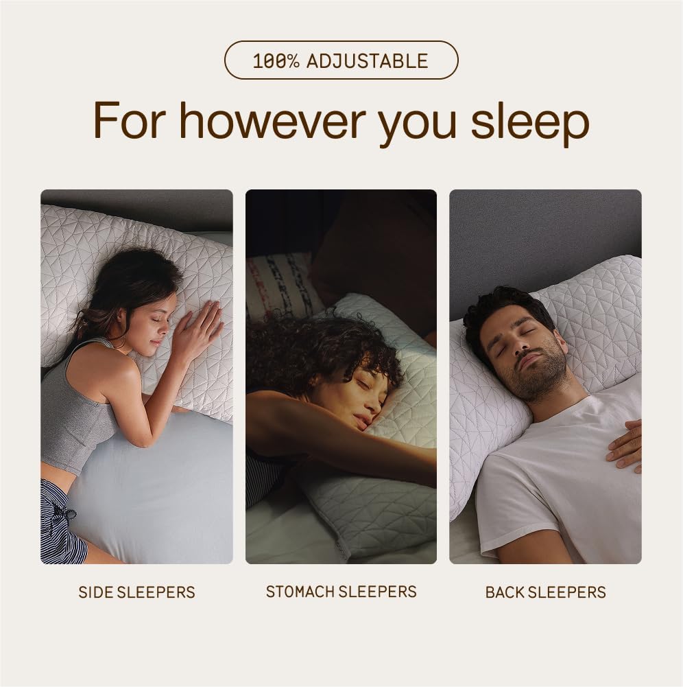 Coop Home Goods Original Adjustable Pillow, King Size Bed Pillows for Sleeping, Cross Cut Memory Foam Pillows - Medium Firm Back, Stomach and Side Sleeper Pillow, CertiPUR-US/GREENGUARD Gold