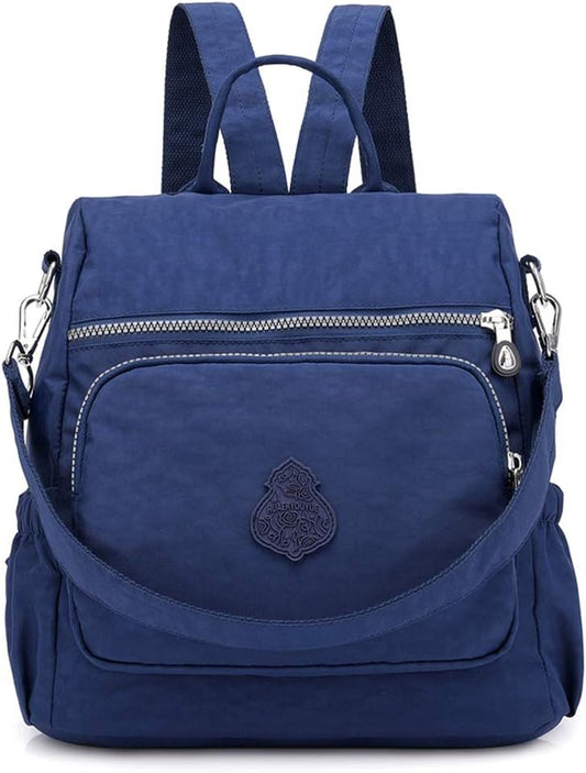 MINTEGRA Women Shoulder Backpack Multi-Pocket Nylon Purse Large Capacity Waterproof Casual Daypack
