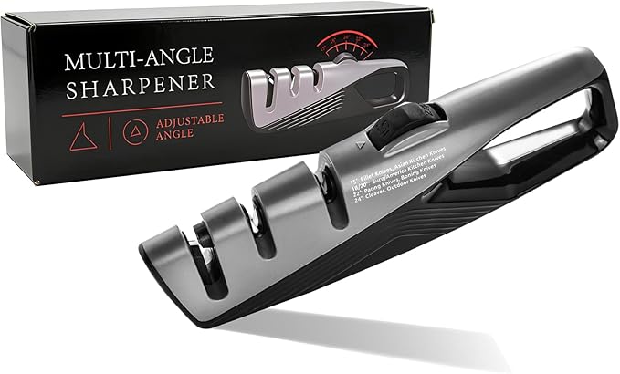 Kitchen Knife Sharpener, 5 Adjustable Sharpening Angles by Pequecom