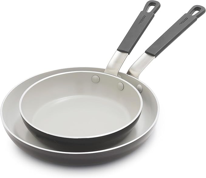 GreenPan x Bobby Flay 2 Piece- 8” and 10” Nonstick Frying Pan Skillet Set by GreenPan