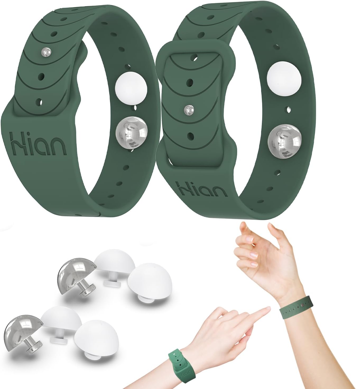 Motion Sickness Bands Anti Nausea Acupressure Wristband Sea Sickness Wristbands Nausea Bands Natural Relief Motion & Morning Sickness（1 Pair Pine Green）