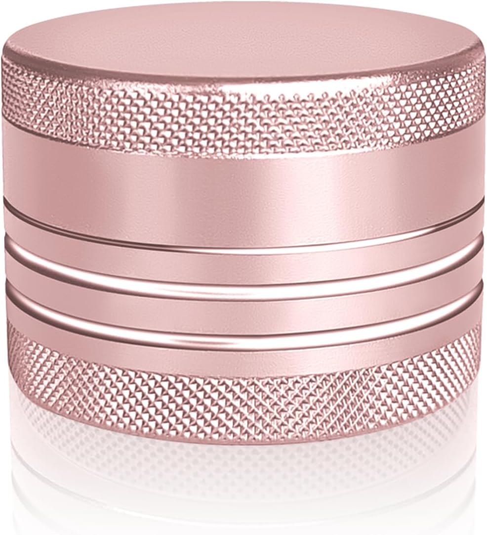 Small Pill Box, Portable Daily Box, Aluminium Alloy Round Container for Pills, Pocket Case (Pink)