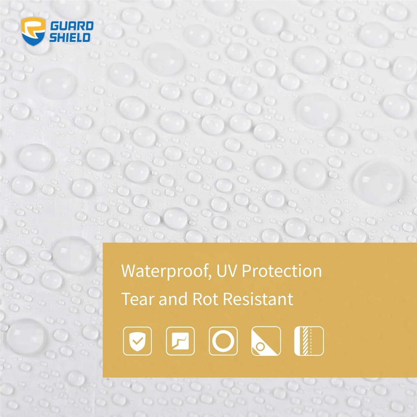 GUARD SHIELD Tarp White 9x12 Feet Multi Purpose Waterproof Poly Tarp Cover 5mil (2-Pack)