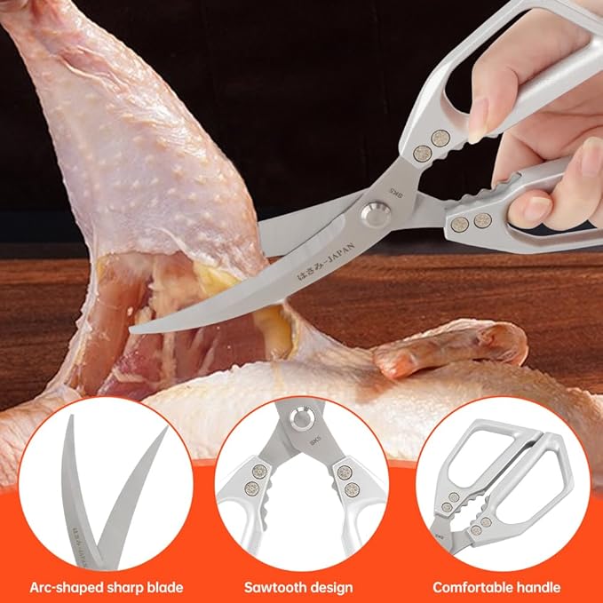 Kitchen Scissors Set Stainless Steel Kitchen Shear Heavy Duty Sharp Poultry - Image 5