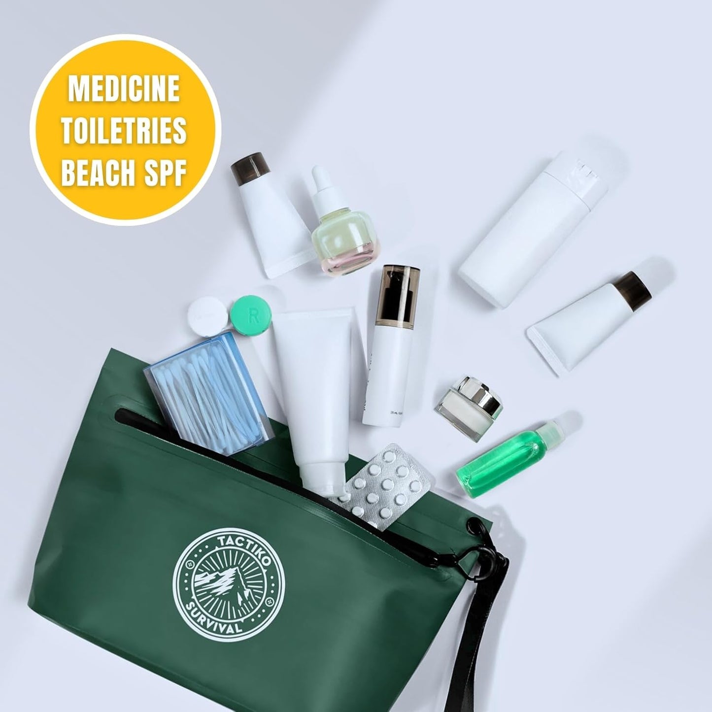 Tactiko Heavy-Duty Splash Water Resistant Zipper Pouches - 2L Hold-All Organizers for Dry Bags, Travel Bags (Green)