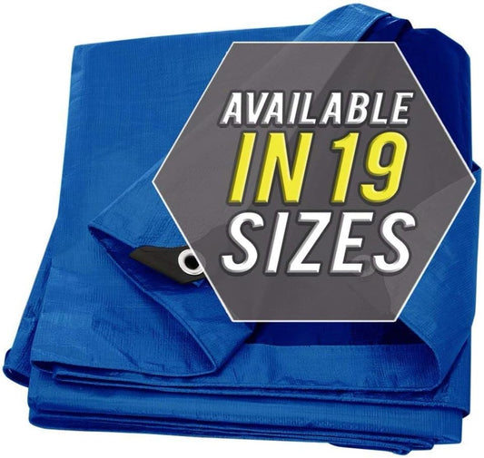 Tarp Cover Blue, Heavy Duty 9'x12' Waterproof, Great for Tarpaulin Canopy Tent, Boat, RV Or Pool Cover!!! (Poly Tarp Heavy Duty 9X12)