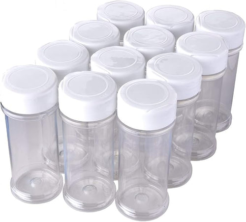 12 Pack of 6 Oz. Empty Clear Plastic Spice Bottles - Image 2
