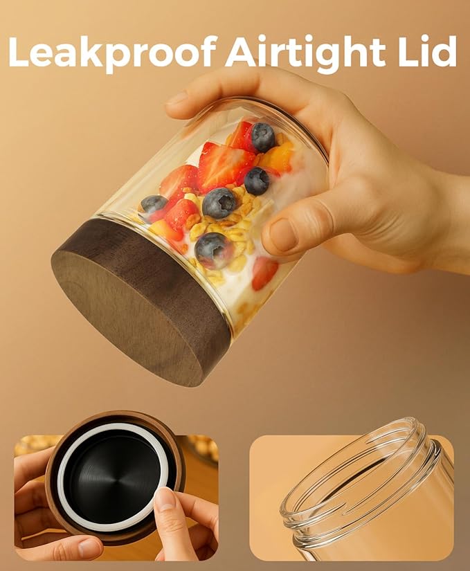 16oz 4 Pack Overnight Oats Containers - Image 3
