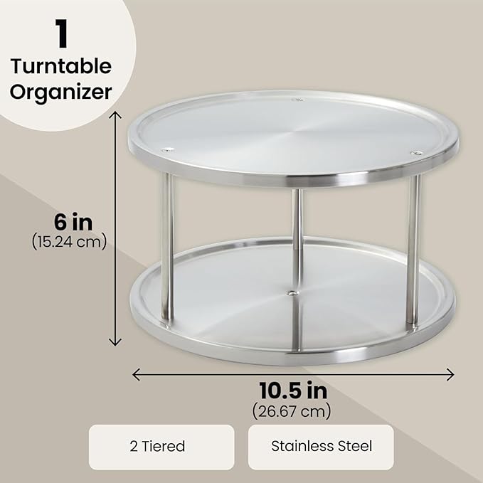 Juvale 2-Tier Lazy Susan Spice Rack Organizer - Image 5