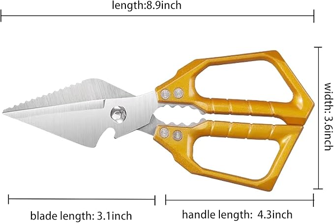 Meat Scissors Heavy Duty Sharp Shears Kitchen Scissors all Purpose, Stainless - Image 3