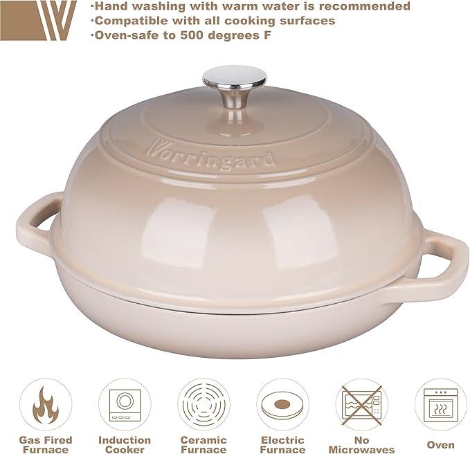 VORRINGARD Enameled Cast Iron Dutch Oven Pot - Image 3