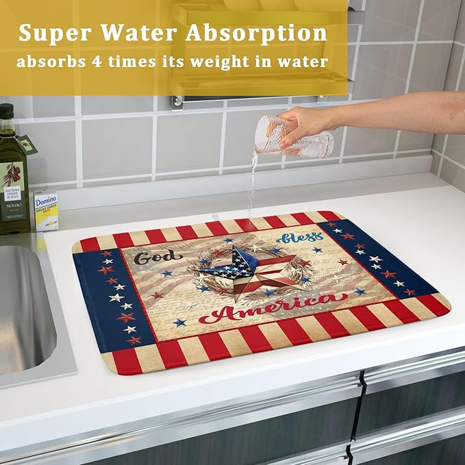 4th of July God Bless Dish Drying Mat - Image 7