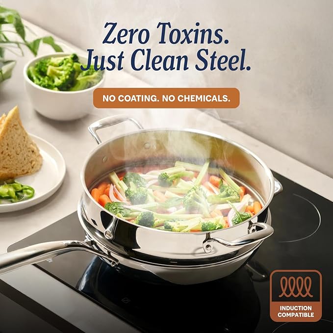 LEGEND COOKWARE 5-Ply Stainless Steel 12-Quart Stock Pot - Image 2