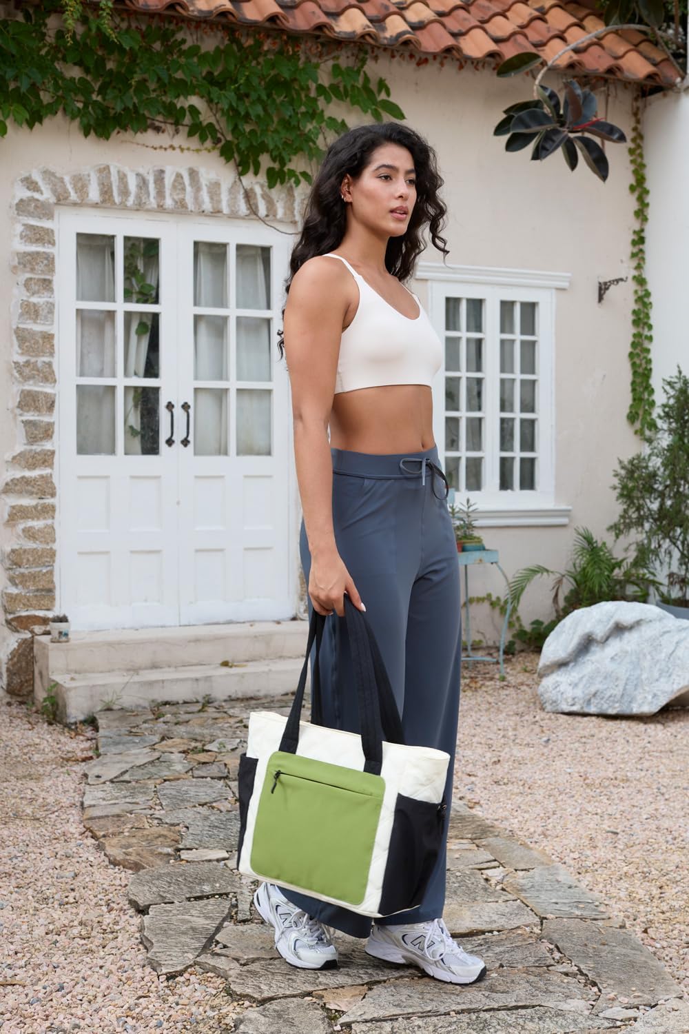 Tote Bag for Women, Lightweight Puffer bag with Zipper & Compartments, Quilted Shoulder Bag for Work, Travel,Gym