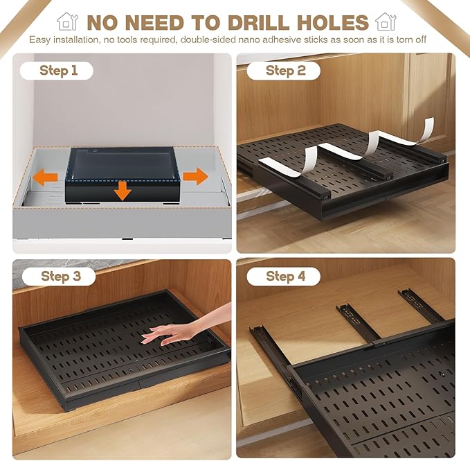 Seinloes 2 Pack Pull Out Cabinet Organizer - Image 8