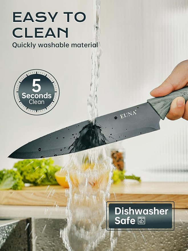 EUNA Knife Block Set, German High-Carbon Stainless Steel Knife Sets - Image 4