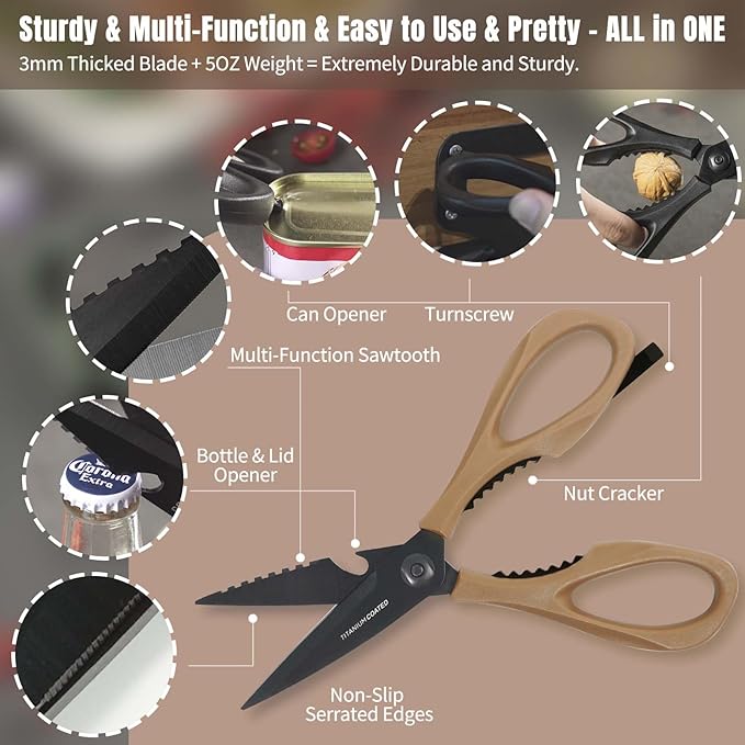 Kitchen Scissors All Purpose, Extra Sharp Kitchen Shears - Image 6