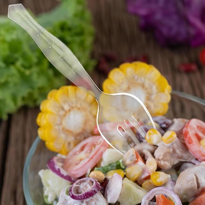 PARTY BARGAINS Disposable Clear Plastic Serving Forks 8.75 Inch – Heavy Duty - Image 6