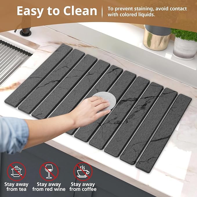 2 PCS Large Stone Dish Drying Mat - Image 6