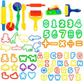 Letter Molds Tools Set for Kids 69Pcs Accessories, Rollers and Cutters by Pecopcock