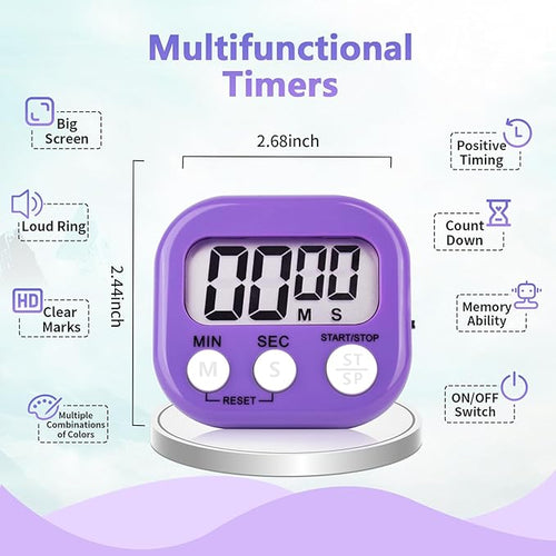 12 Pack Digital Kitchen Timer Magnetic Digital Timer - Image 2