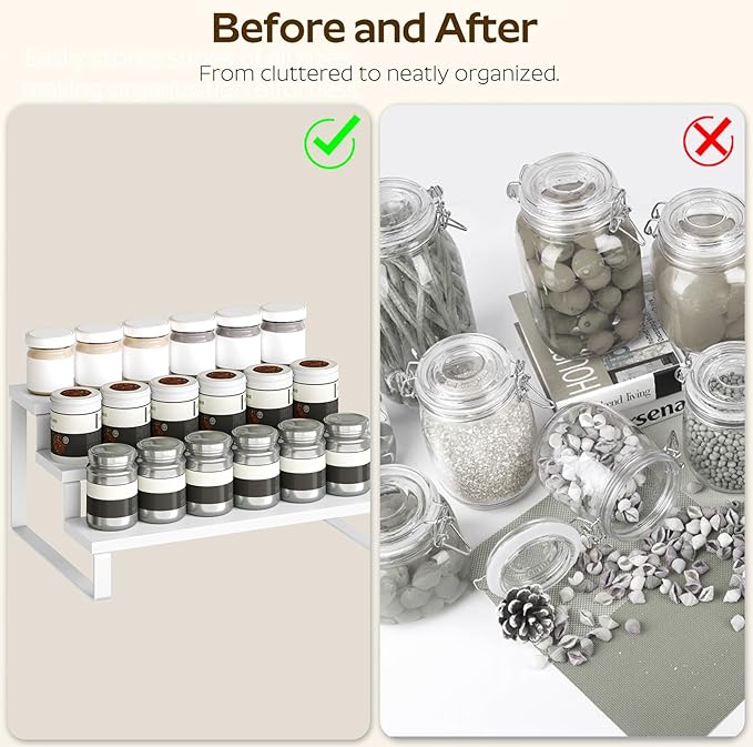 YATINEY Spice Rack, Wooden Display Riser Stand, Vanity Display Stand, Perfume - Image 5