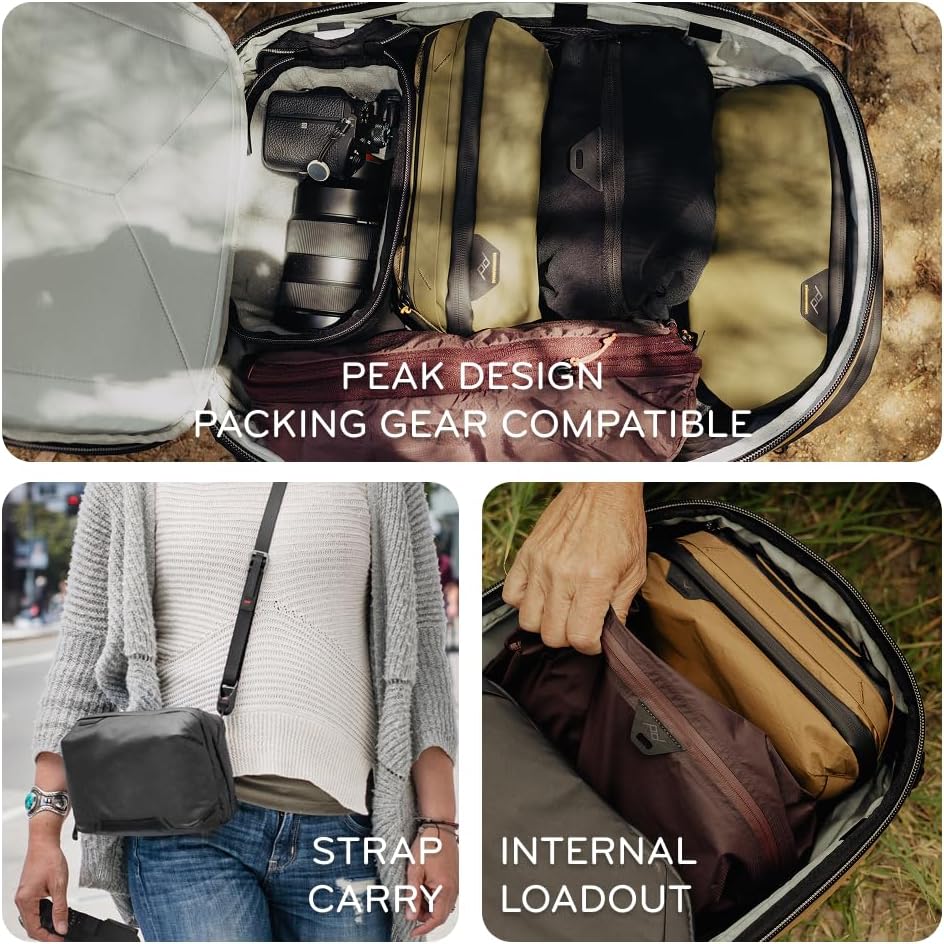 Peak Design Tech Pouch, Ocean, Electronics Organizer for Travel or Everyday Carry, Origami-Style Storage, Cable Pass-Through, Weatherproof Recycled Nylon, Gear Carry Bag for Men and Women
