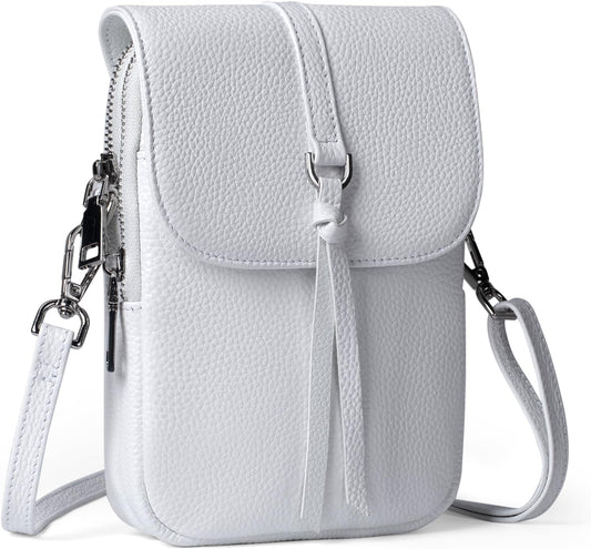 befen Genuine Leather Small Crossbody Bags for Women, Multi Pocket Cell Phone Crossbody Purse with RFID Blocking Card Slots