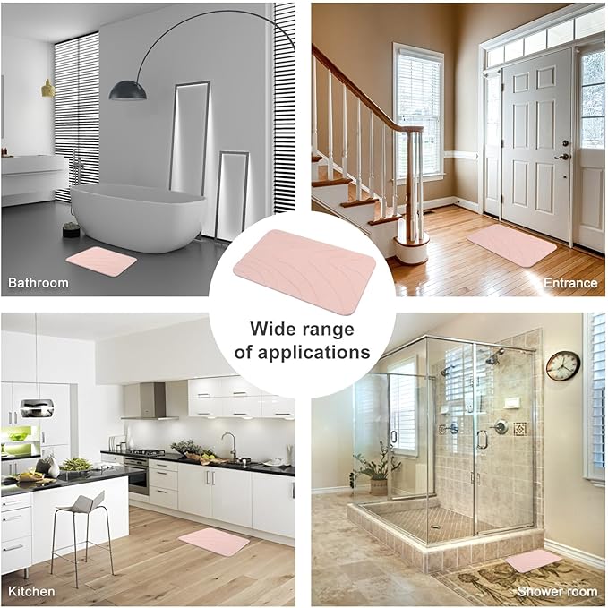 2 Pack Diatomaceous Earth Shower Mat, Stone Bath Mat, Nonslip Super Absorbent - Image 7