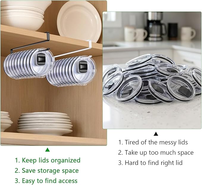 2 Pack Tumbler Lid Organizer, Cup Lid Holder - Image 5