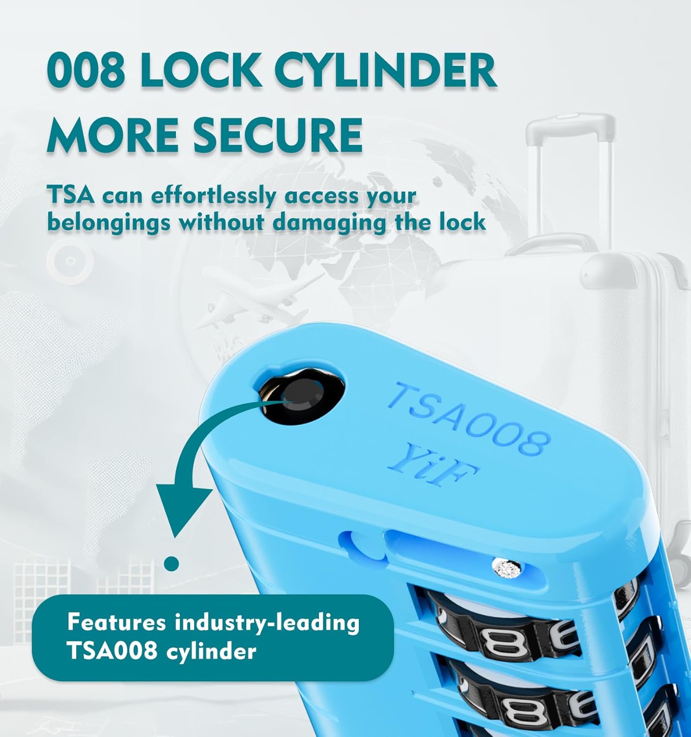 ANVIL 4 Digit Luggage Locks, TSA Locks for Luggage, Advanced TSA008 core, Alert Indicator for Your Travel Lock, Suitcase Lock. (2, Blue)
