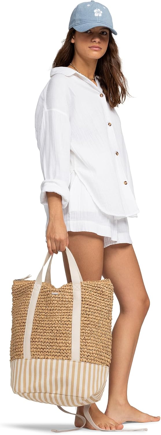 Roxy Women's Beach Tote Bag | Travel | Vacation | Straw | Lightweight | Breathable