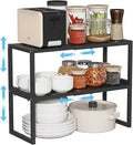 2 Pack Expandable Kitchen Cabinet Shelves Organizer, Heavy Duty Metal Shelving by Cidaziya