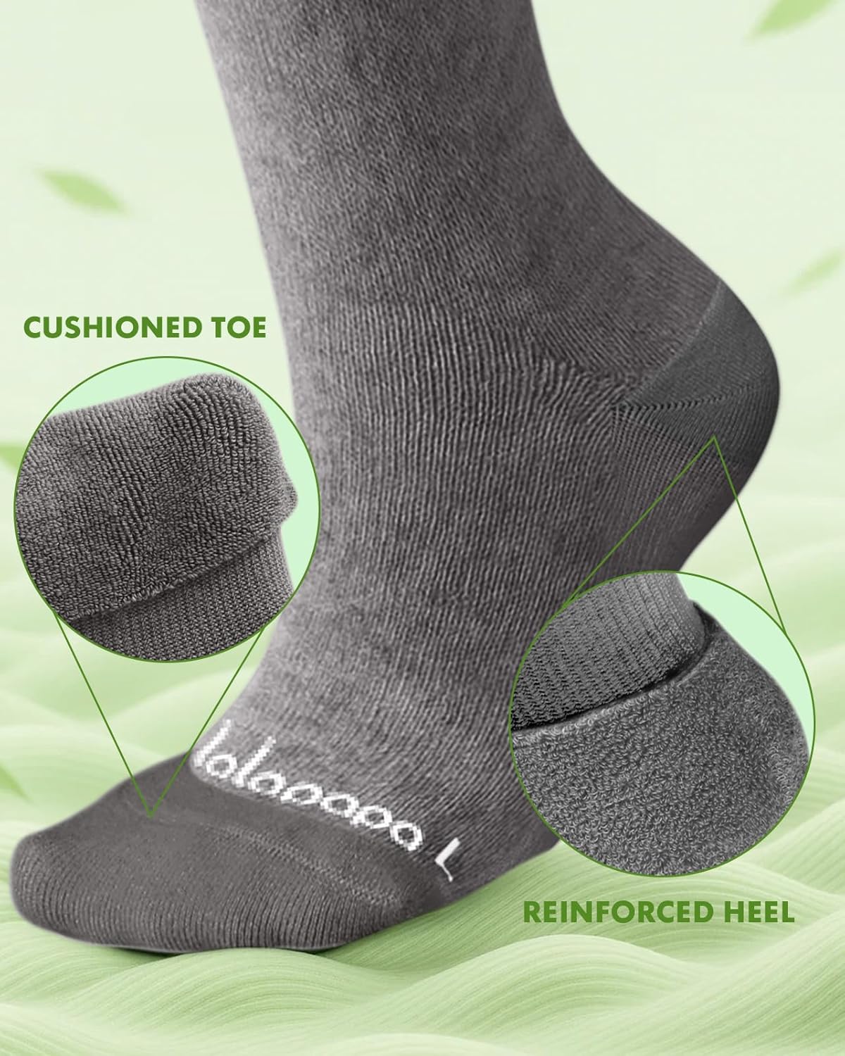 Bamboo Viscose Compression Socks for Women Men 2 Pairs 15-20mmHg Knee High Compression Socks Travel Nurse