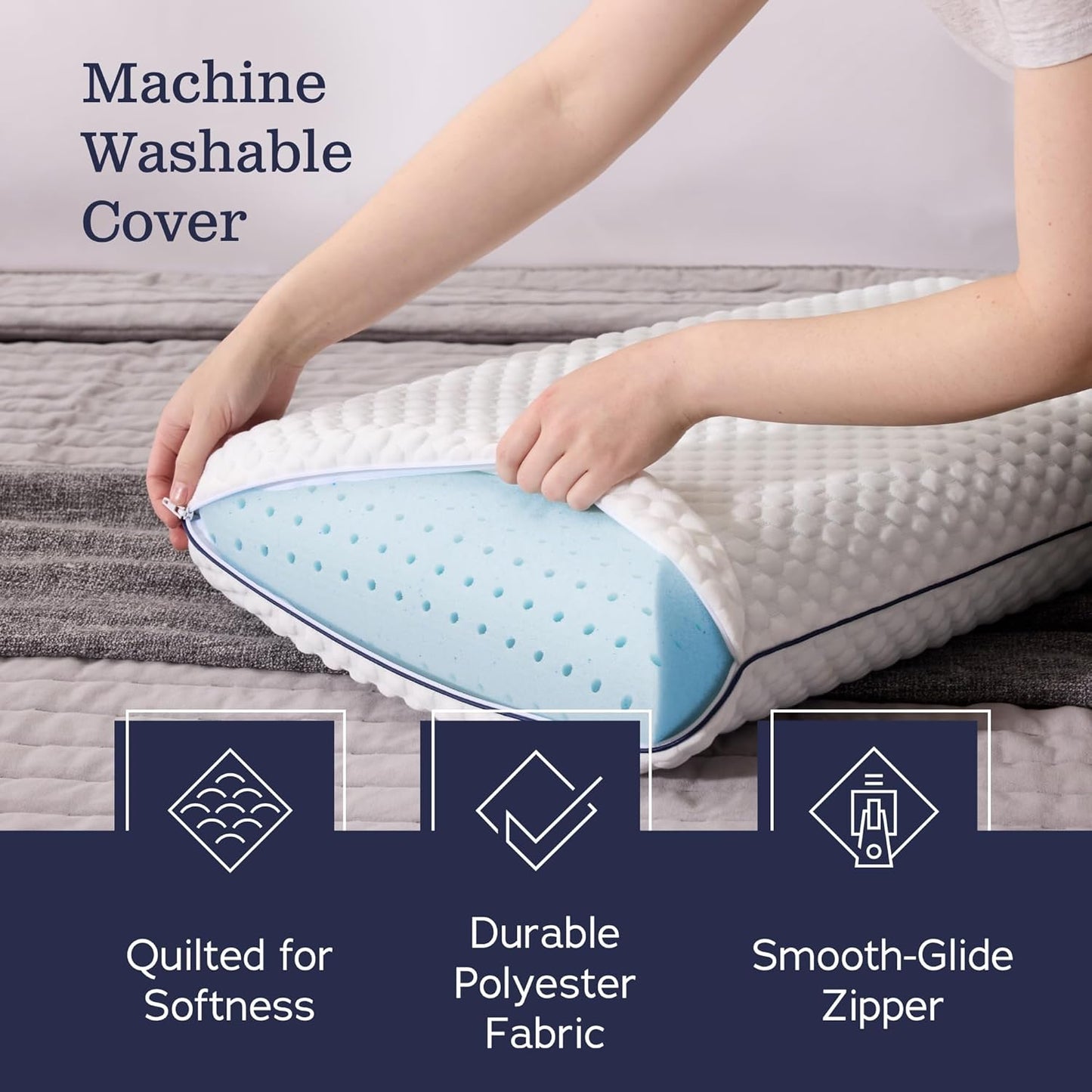 WEEKENDER Gel Memory Foam Pillow - King Size - 2-Pack - Medium Plush Feel - Neck & Shoulder Support - For Back, Side, & Stomach Sleepers - Home, Hotel, & Hospital Essentials
