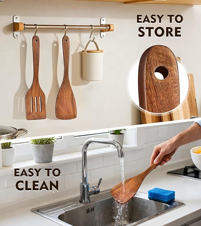 2Pcs Wooden Spatula, Acacia Wooden Spatula - Image 6