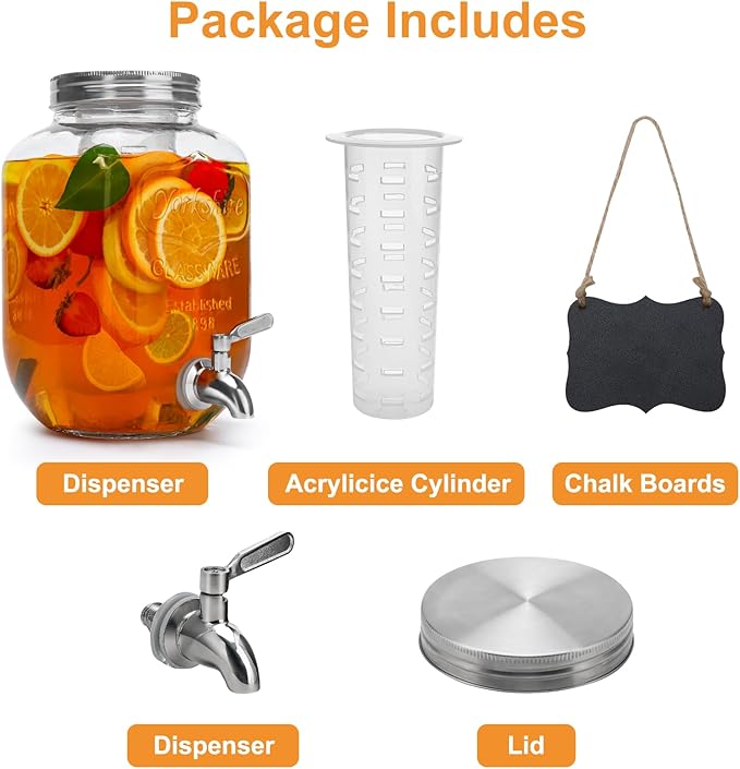2 Gallon Glass Beverage Dispenser - Image 4