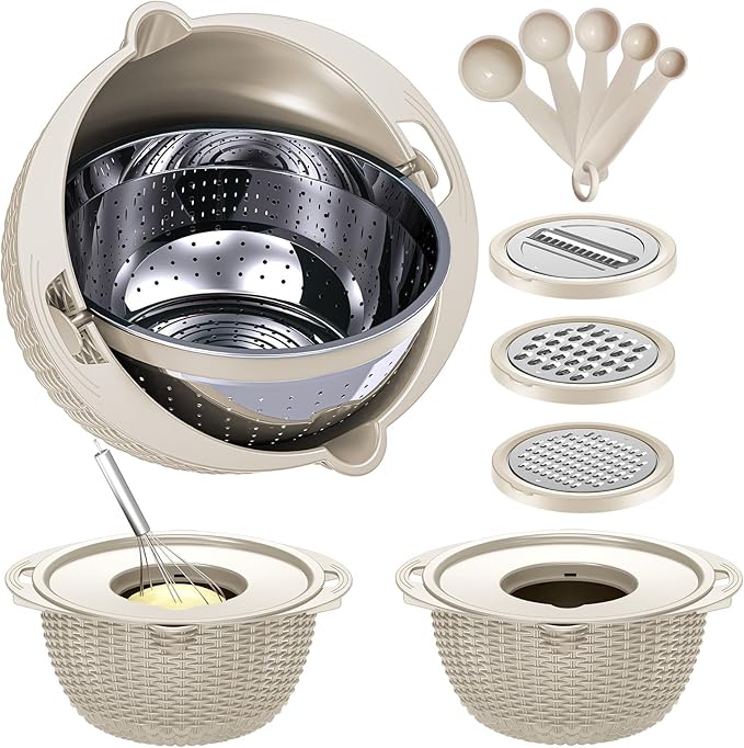 4-1 Colander with Bowl & Spoons Set by Balavina