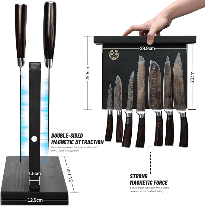 7-Piece Kitchen Knife Set with Magnetic Block - Image 4