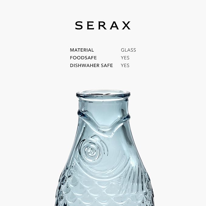 Serax Glass Water Pitcher | Fish & Fish glassware by Paola Navone | Wine Carafe - Image 6