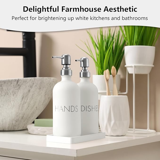 White Dish and Hand Soap Dispenser Set - Image 7