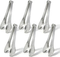 6 PCS Silver Serving Tongs for Party 7 Inch Stainless Steel Serving Utensils by IAXSEE