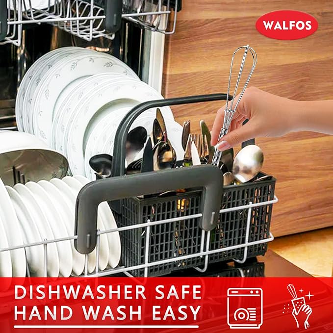 Walfos Mini Whisks Stainless Steel, Small Whisk 2 Pieces, 5in and 7in Tiny Whisk - Image 9