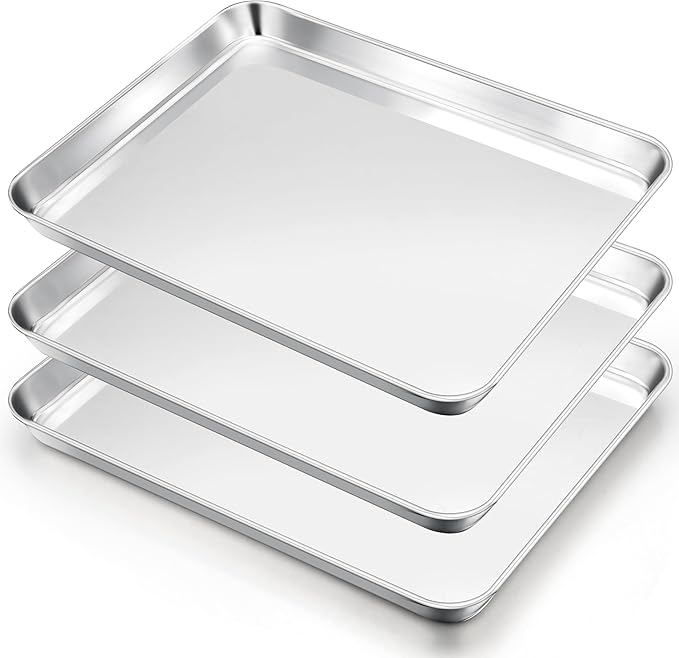 E-far Cookie Sheets Set of 3, 18”x13” Stainless Steel Baking Sheet Pans by E-far