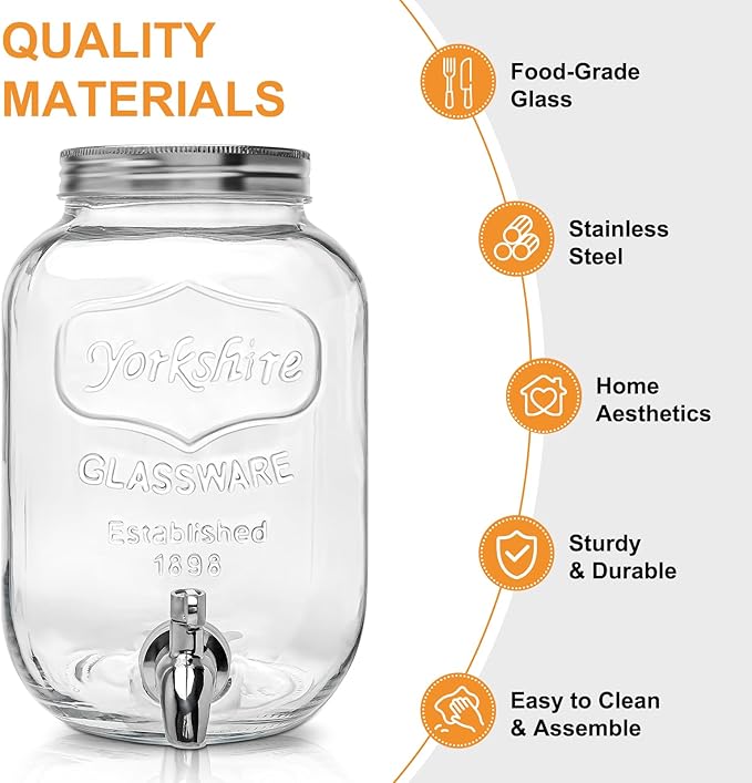 2 Gallon Glass Beverage Dispenser - Image 3