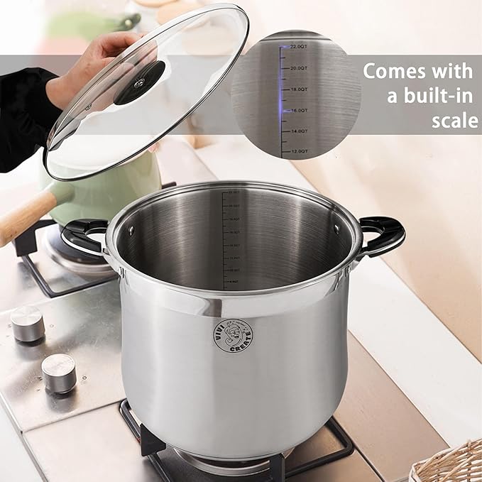 Vivicreate 22.5 Quart Stainless Steel Stock Pot - Image 3